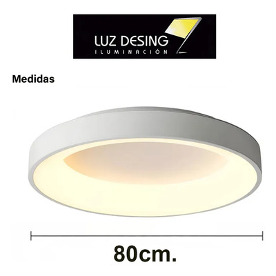 Plafon Led Halo Blanco 80cm Cct Deco Moderno Luz Desing Blanco