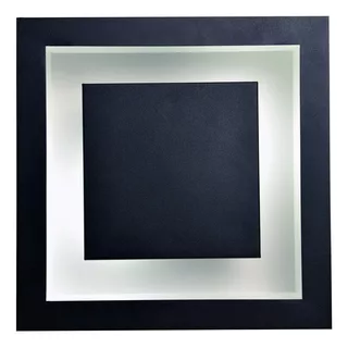 Lustre Plafon Luz Indireta Embutir 25x25 Preto Com Branco