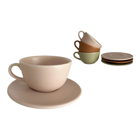 Taza Te Cafe Chica 5cm C/ Plato Ceramica Calidad Premium 