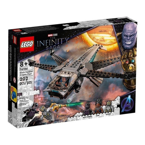 Lego Super Heroes Dragon Flyer De Black Panther 76186 Cantidad De Piezas 202