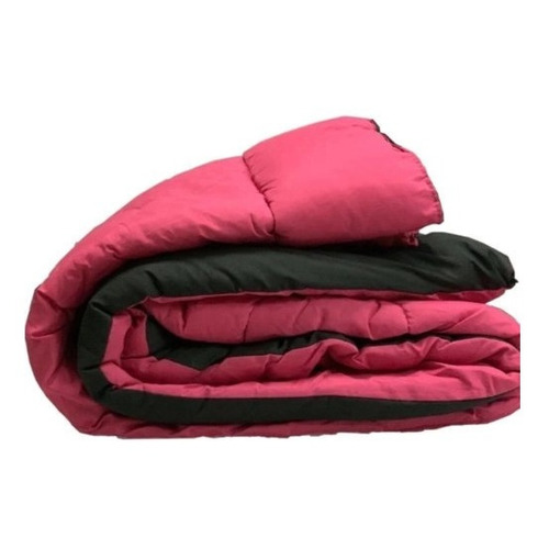 Acolchado Fidelna A1P 1 plaza diseño liso color fucsia y negro de 145cm x 235cm