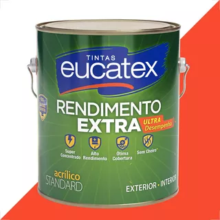 Tinta Latex Eucatex Rendimento Extra Vermelho Cardinal 3600m