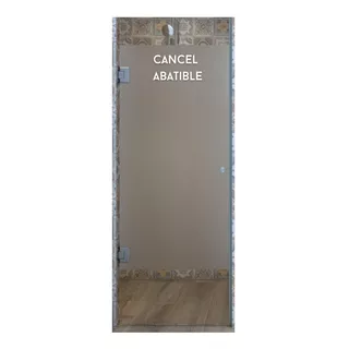 Cancel Para Baño Puerta Abatible Vidrio Esmerilado 90x190 Cm