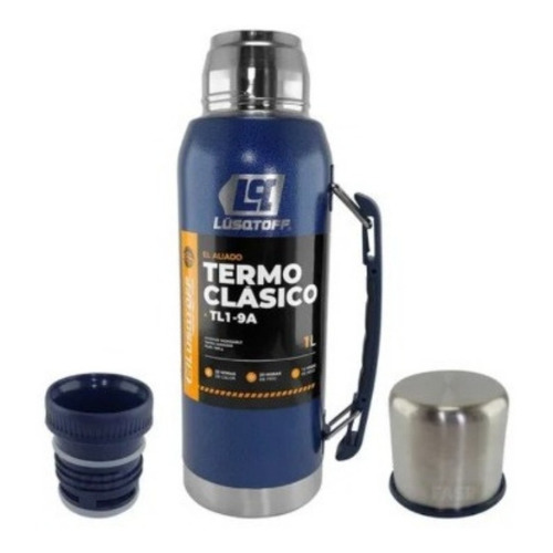 Termo Lusqtoff  Tl19 Clasico Con Manija Azul 1 L Acero Inox Color Azul