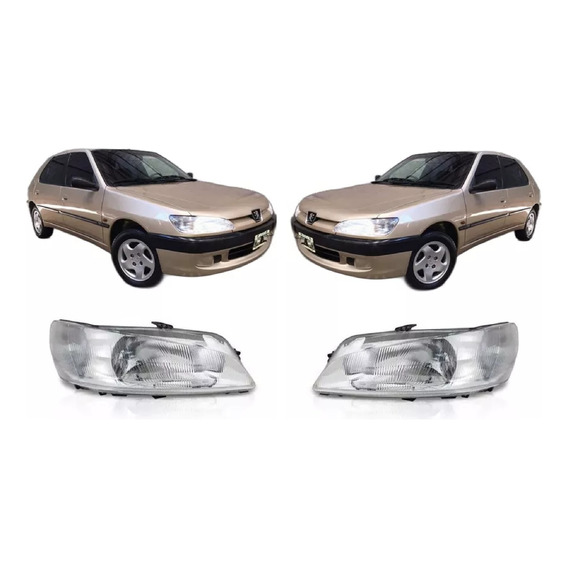 Juego De Opticas Peugeot 306 98/99 Fase 2 Lente Rayado 