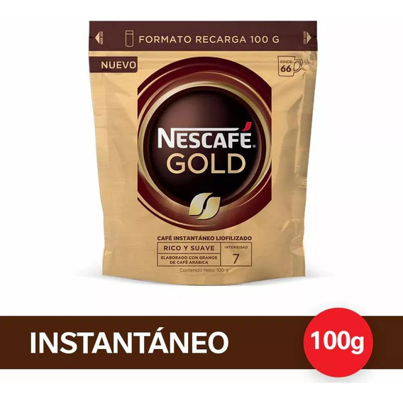 Cafe Nescafe Gold Instantaneo Repuesto 100g Sin Azucar