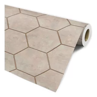 Papel De Parede Lavável Hexágono Marrom Rose