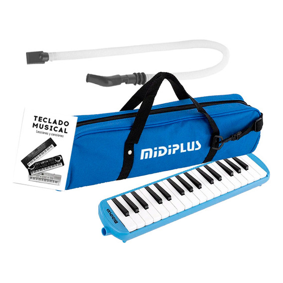 Flauta Melódica Midiplus 32 Teclas Con Funda Y Boquilla Azul