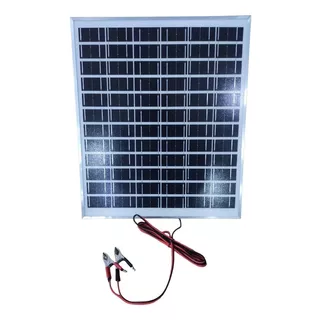 Cargador Panel Solar 18 Voltios Con Pinza Positivo/ Negativo