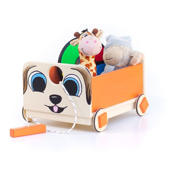 Carro Arrastre Madera Caminador Animales Infantil Montessori