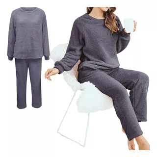 Conjunto Pijama Jogging Sweater Plush Peluche Abrigo Inviern