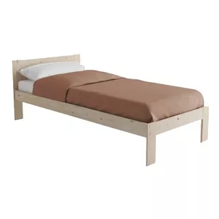 Cama Sencilla En Madera Natural Maciza 100 X 190 Ref: Lore