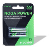 Combo Pilas X2 Recargables Noga Aaa Blister Ni-metal 1100mah