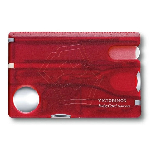 Tarjeta Victorinox Swisscard Nailcare 13 Funciones Color Rojo