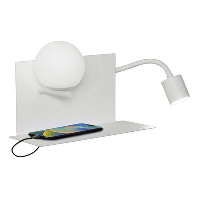 Aplique Smartnight Led Flexible Usb Blanco Negro Der Rd Blanco
