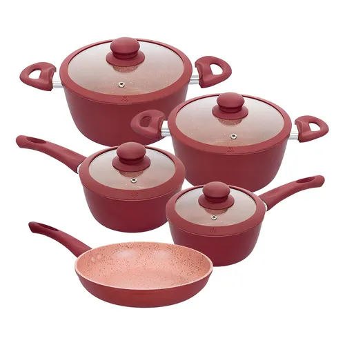 Jogo Panelas Casambiente Antiaderente Cerâmica Indução 5 Peças Viena