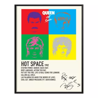 Cuadro Queen Album Music Tracklist Exitos Hot Space
