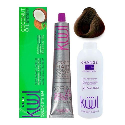 Kit Kit Kuul  Tinte tono 6.1 rubio oscuro cenizo para cabello