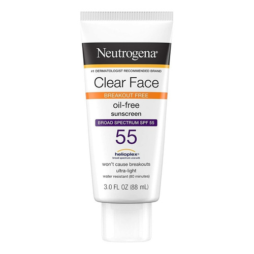 Neutrogena Clear Face, Protector Solar En Loción Spf 55 