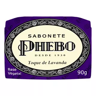 Sabão Em Barra Phebo Vegetal Toque De Lavanda De 90 G