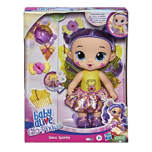 Baby Alive Muñeca Glopixies - Siena Sparkle Con 20 Sonidos