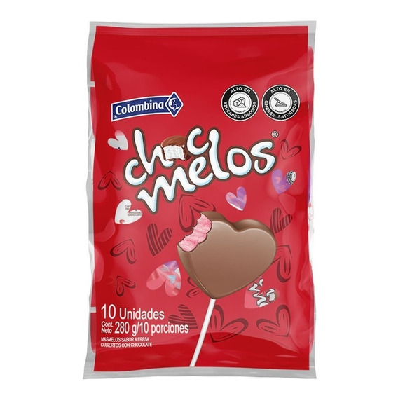 Chocmelos Corazon Masmelo 10 Unidades