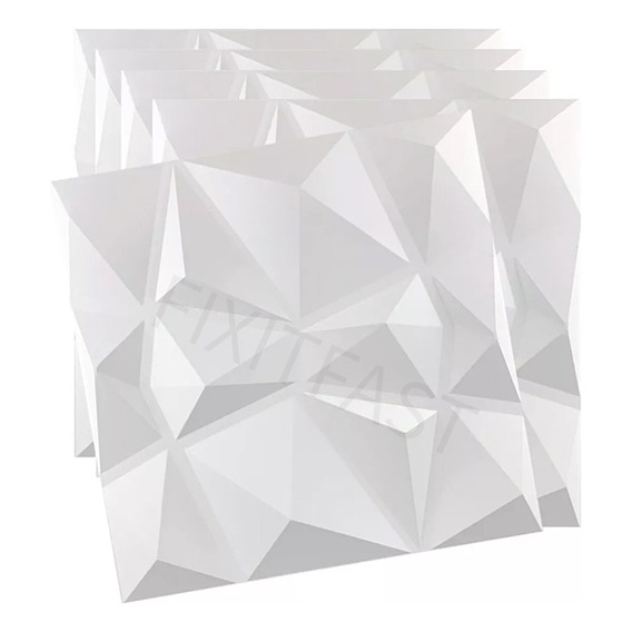 Panel 3d Decorativo 30x30cm Paquete 12pz Pared Blanca