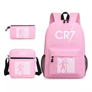 3 Peças Mochilas Para Meninos E Meninas Cristiano Ronaldo