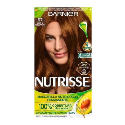 Kit Tinte Garnier  Nutrisse regular clasico Mascarilla nutricolor permanente tono 67 moca seducción para cabello