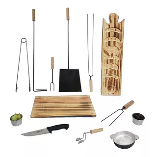 Set Parrillero Accesorios Asado Asador Herramientas Kit X 13