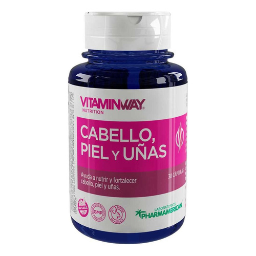Vitaminway Cabello, Piel Y Uñas  30 Capsulas Frasco Sabor Sin Sabor