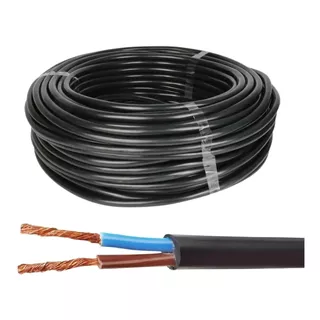 Fio Cabo Pp Energia Elétrico 2 Vias De 0 75mm 30m 2x0,75mm Cor Da Cobertura Preto