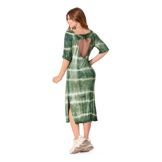 Vestido Largo Juvenil Femenino Verde Botella Atypical