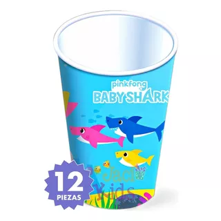 Vasos Decorados Baby Shark 12 Pzas Artículo Fiesta Bsk0h1