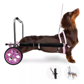 Cadeira De Roda Cachorro Pequeno Médio Porte Rosa Anti Tombo