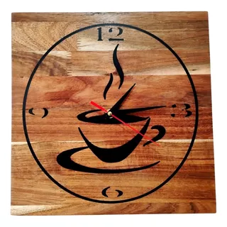 Reloj De Pared De Madera 30 Cm X 30 Cm