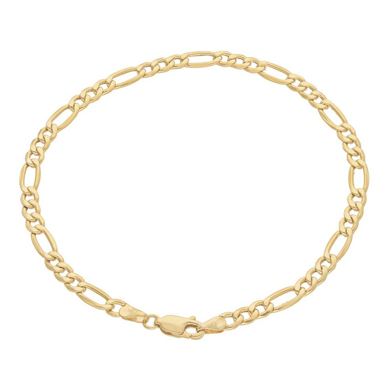 Pulsera Pulso Esclava Oro 10k Kilates Figaro 4.4mm 21cm 