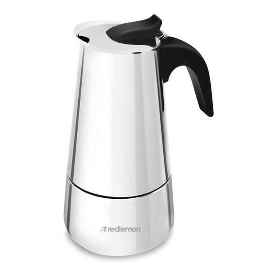 Redlemon Cafetera Italiana de Acero Inoxidable tipo Moka para Café Espresso (300 ml, 5 Tazas), Cafetera Portátil tipo Prensa Italiana, Ideal para preparar Capuchino, Expresso, Moka, Carajillo y más