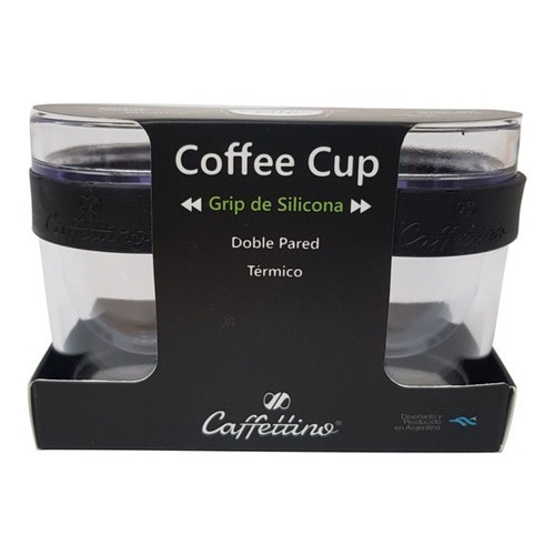 Pocillo Coffee Cup Caffettino Grip Silicona Negro X 2 Uni