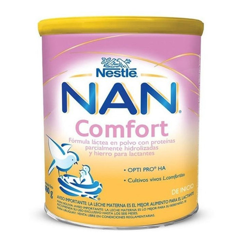 Leche de fórmula en polvo Nestlé Nan Comfort en lata de 1 de 400g - 0  a 12 meses