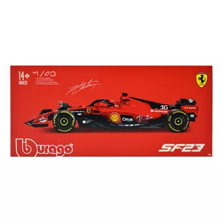 Formula Racing Ferrari 16 C Leclerc 2023 Escala 1:43 Burago Cor Vermelha