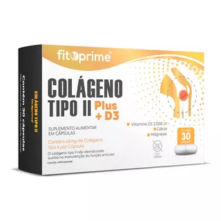 Suplemento Em Cápsulas Fitoprime Colágeno Tipo 2 40mg + Vitamina D3 Cálcio E Magnésio 30 Cápsulas