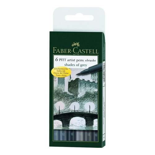Marcadores Pitt Artist Shades Of Gray Set X 6 Faber Castell