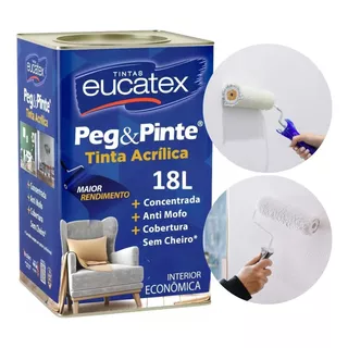 Tinta Acrílica Peg & Pinte Eucatex 18 Litros Branco