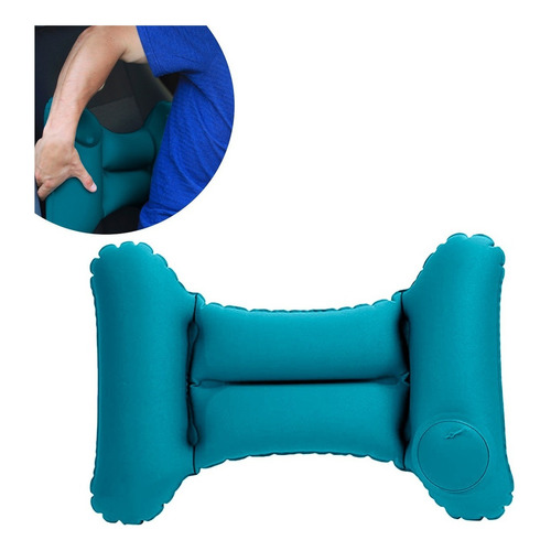 Almohada Inflable Para Silla Espalda Baja Zona Lumbar Color Turquesa