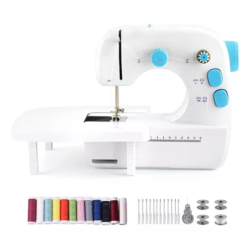 Mini máquina de coser para principiantes, máquina de coser portátil, 12  puntadas integradas, máquina de coser pequeña, doble hilo y máquina de