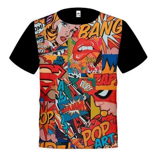 Playera Estampada Comic´s 1/2 Full Print. Pl-0520-13