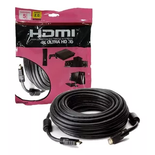 Cabo Hdmi 5 Metros 2.0 19 P 4k Ultra Hd 3d