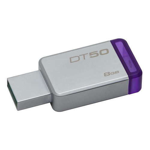 Pendrive Kingston DataTraveler 50 DT50 8GB 3.1 Gen 1 plateado y violeta