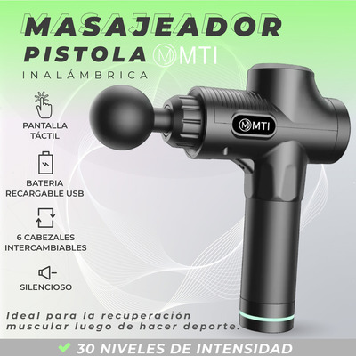 Masajeador Mti Pistola Rehabilitacion Muscular Lesiones Pie